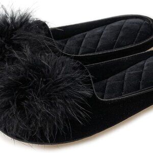 Women's Fuzzy Velvet Memory Foam House Slippers Non-Slip Sole Cozy